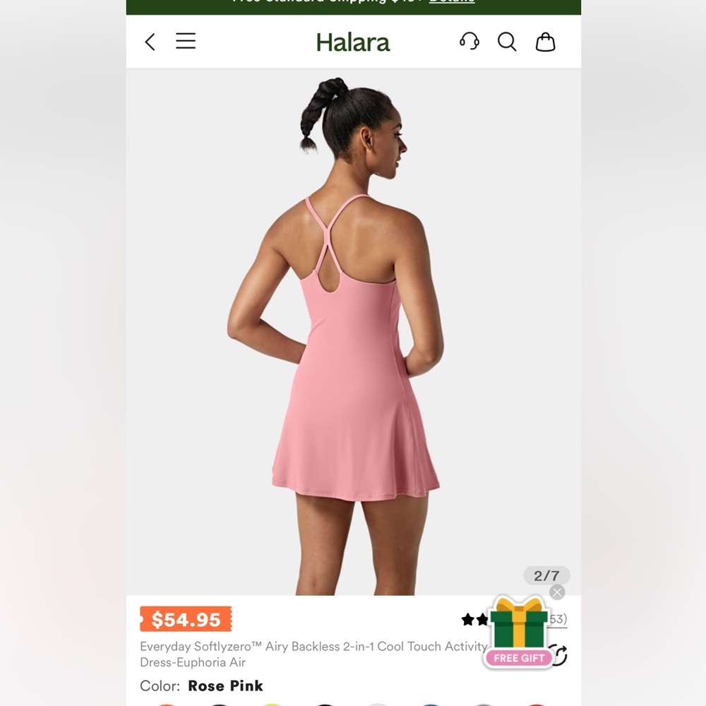 NWT! Halara “Everyday Softlyzero” Dress W/Shorts - Picture 3 of 13